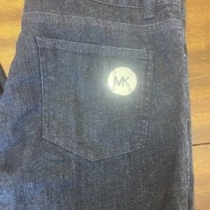 Michael Kors Women’s Bootcut Jeans Silver MK On Pocket Dk Wash Stretch Denim